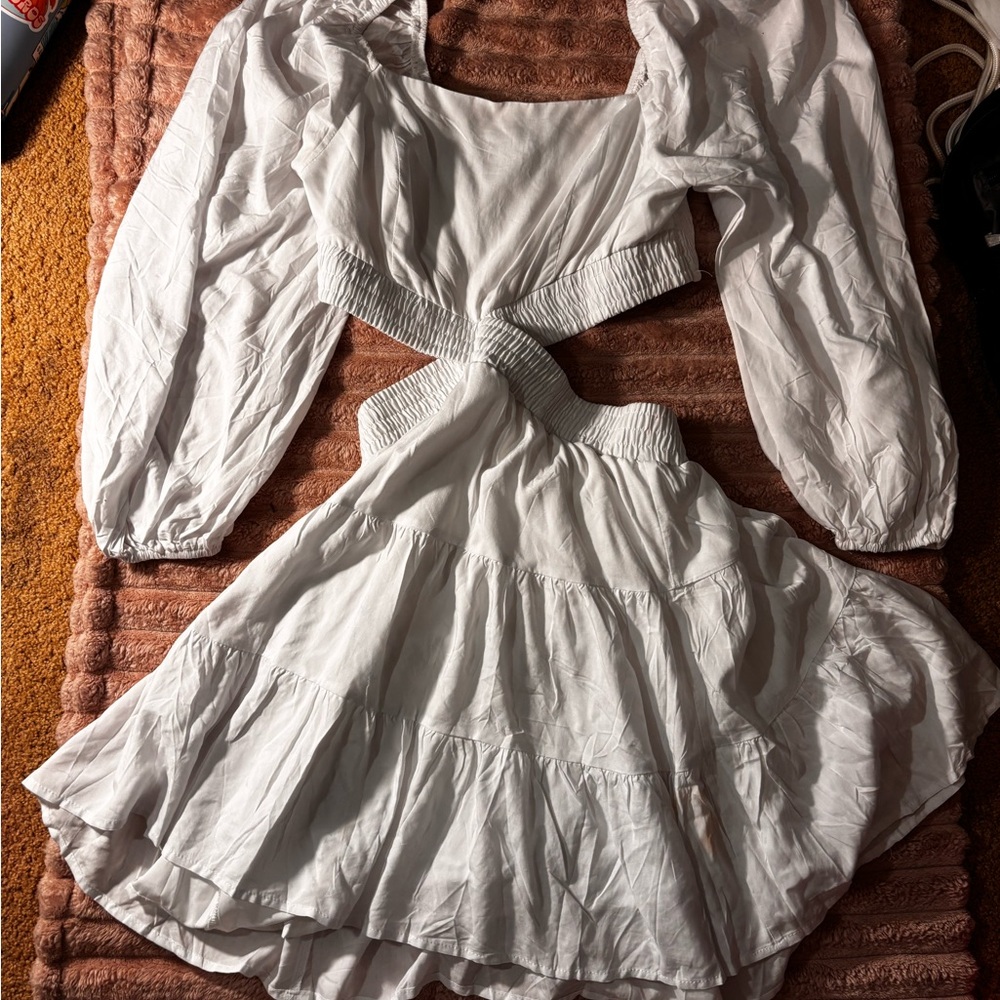 White cutout dress